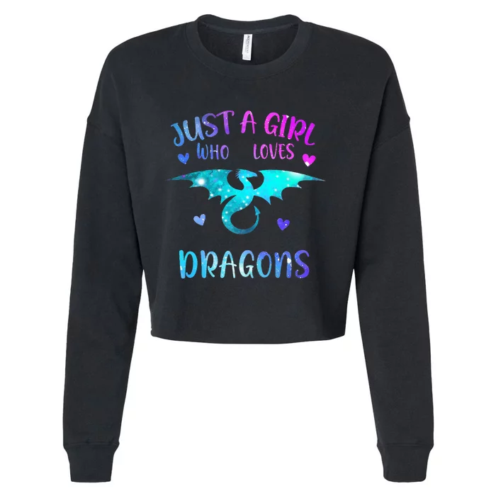 Just A Girl Who Loves Dragons Cropped Pullover Crew