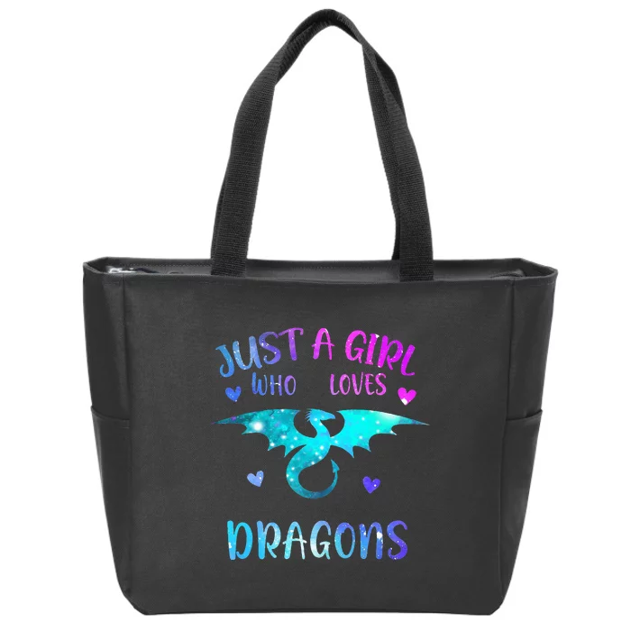 Just A Girl Who Loves Dragons Zip Tote Bag