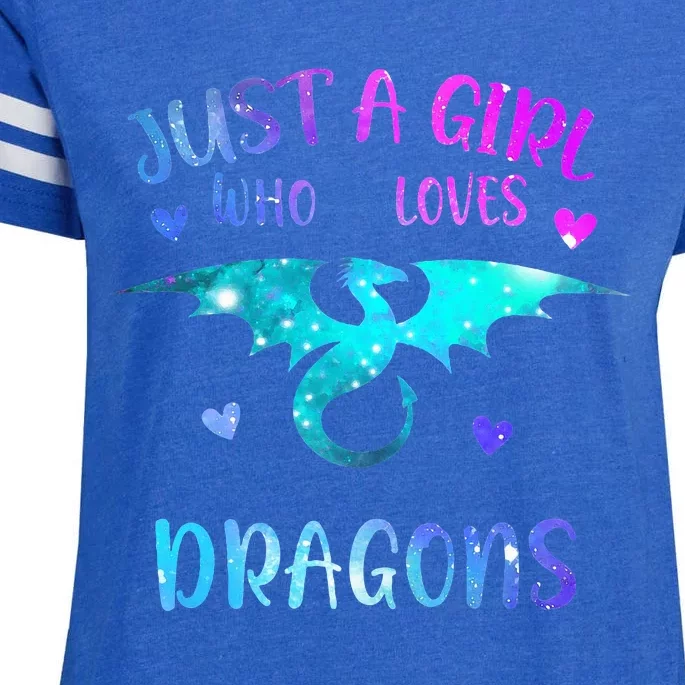 Just A Girl Who Loves Dragons Enza Ladies Jersey Football T-Shirt