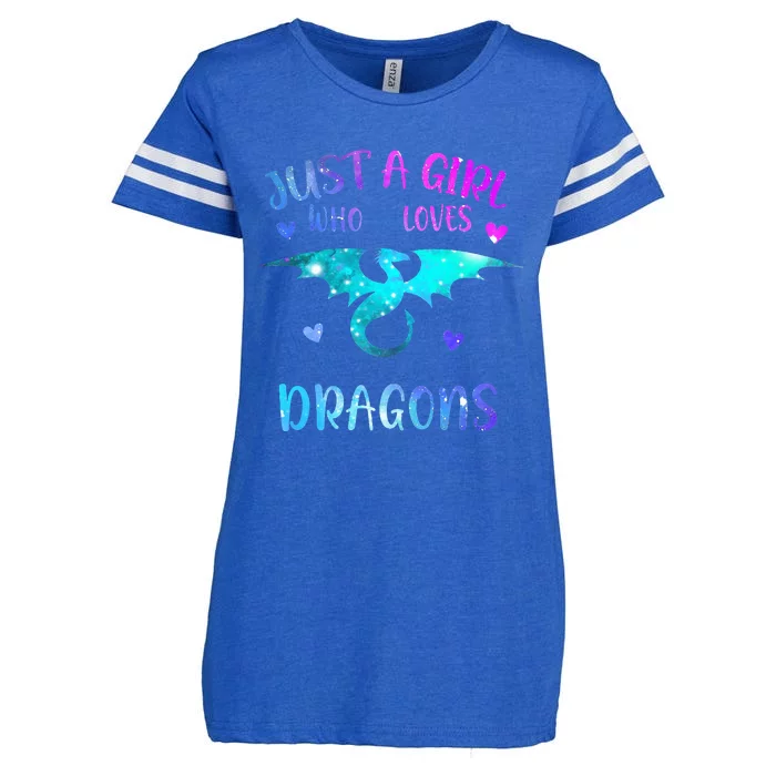 Just A Girl Who Loves Dragons Enza Ladies Jersey Football T-Shirt