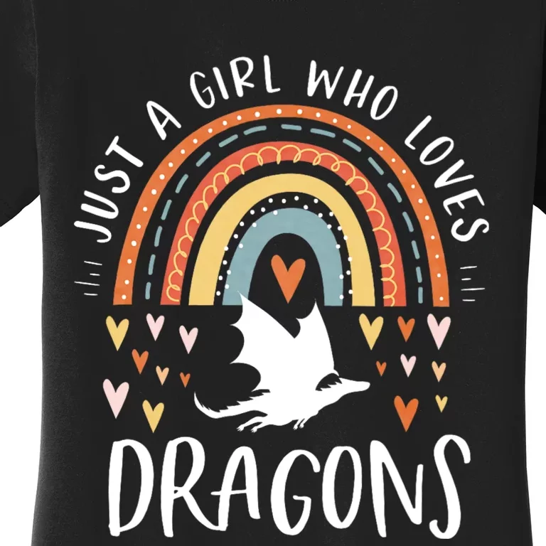 Just A Girl Who Loves Dragons Rainbow Gifts For Dragon Lover Women's T-Shirt