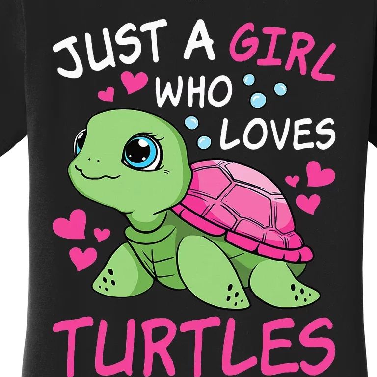 Just A Girl Who Loves Turtles Ocean Animal Cute Sea Turtle Women's T-Shirt