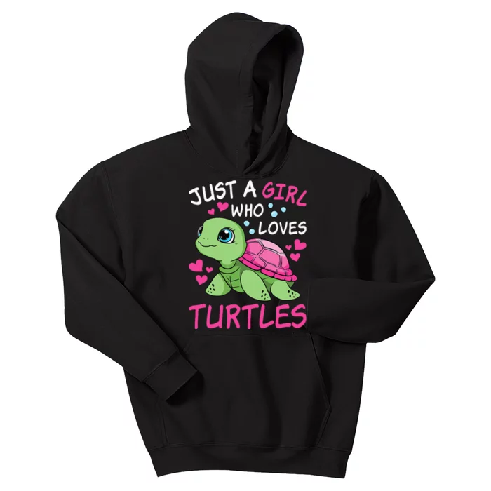 Just A Girl Who Loves Turtles Ocean Animal Cute Sea Turtle Kids Hoodie