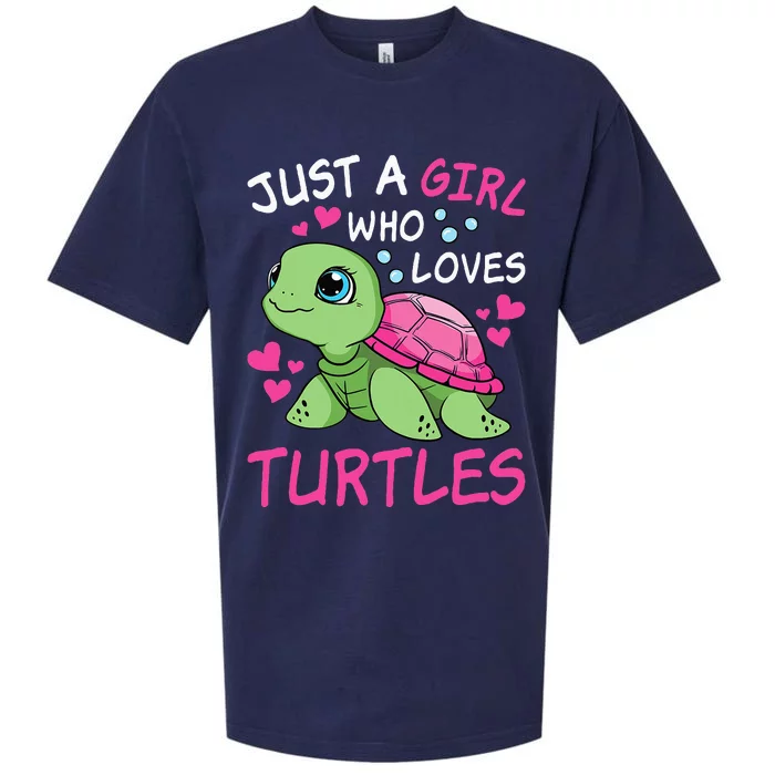 Just A Girl Who Loves Turtles Ocean Animal Cute Sea Turtle Sueded Cloud Jersey T-Shirt