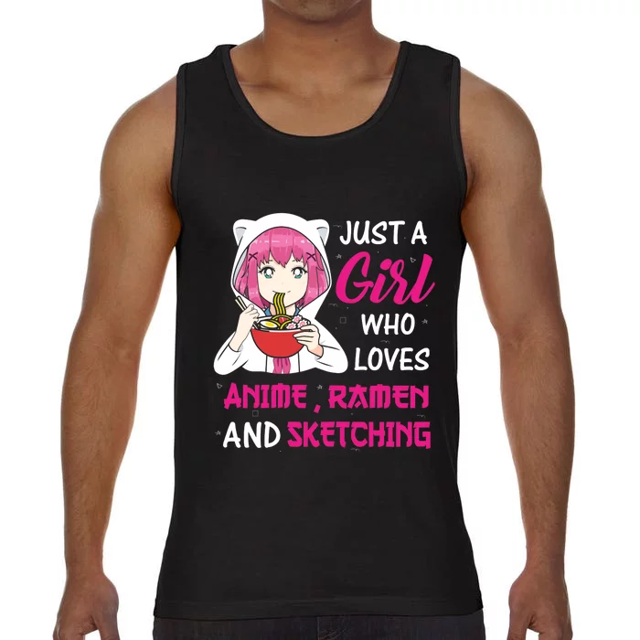 Just A Girl Who Loves Anime Ra And Sketching Teen Girl Comfort Colors® Tank Top