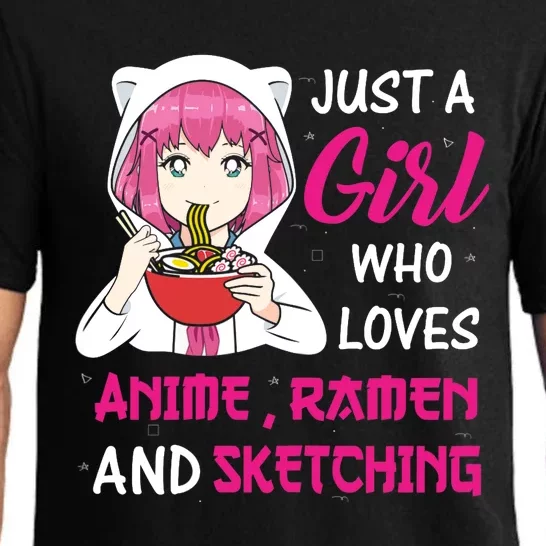 Just A Girl Who Loves Anime Ra And Sketching Teen Girl Pajama Set