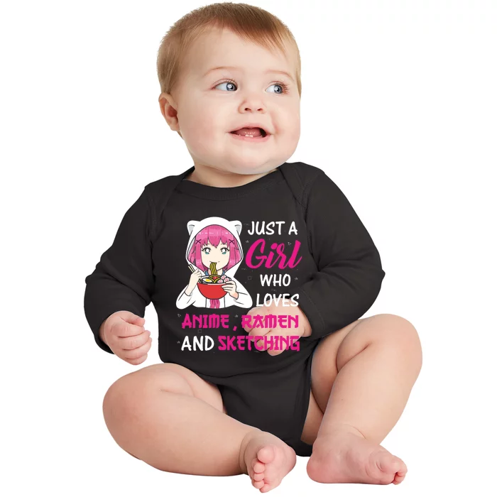 Just A Girl Who Loves Anime Ra And Sketching Teen Girl Baby Long Sleeve Bodysuit