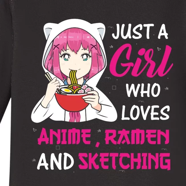 Just A Girl Who Loves Anime Ra And Sketching Teen Girl Baby Long Sleeve Bodysuit