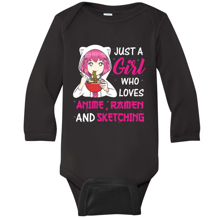 Just A Girl Who Loves Anime Ra And Sketching Teen Girl Baby Long Sleeve Bodysuit