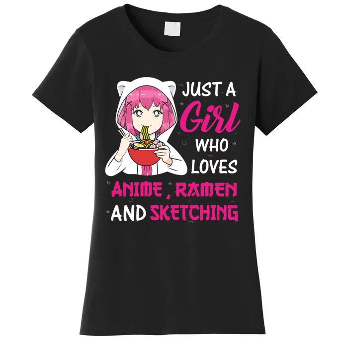 Just A Girl Who Loves Anime Ra And Sketching Teen Girl Women's T-Shirt