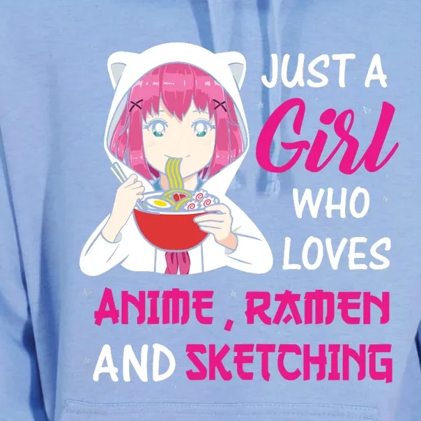 Just A Girl Who Loves Anime Ra And Sketching Teen Girl Unisex Surf Hoodie