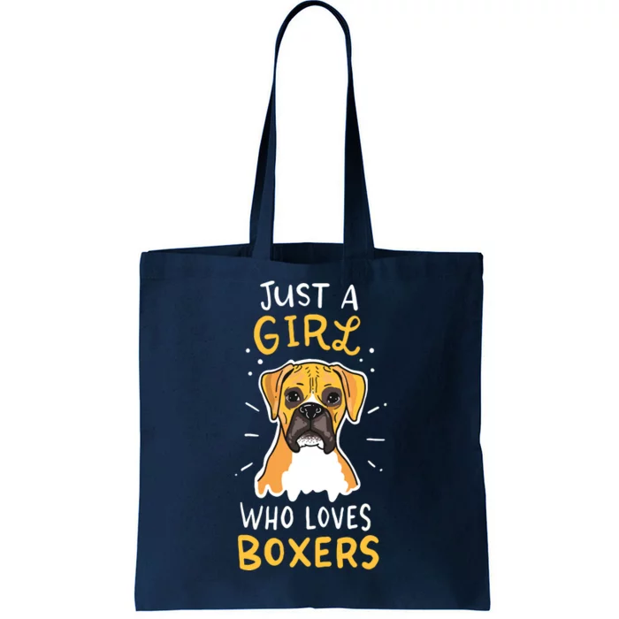 Just A Girl Who Loves Boxers Dog School Gift Tote Bag