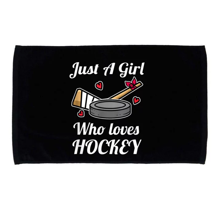 Just A Girl Who Loves Hockey Ice Hockey Girl Jersey Microfiber Hand Towel