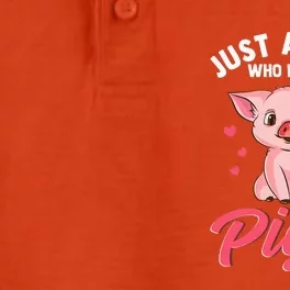 Just A Girl Who Loves Pigs Hog Lover Cute Farmer Dry Zone Grid Performance Polo