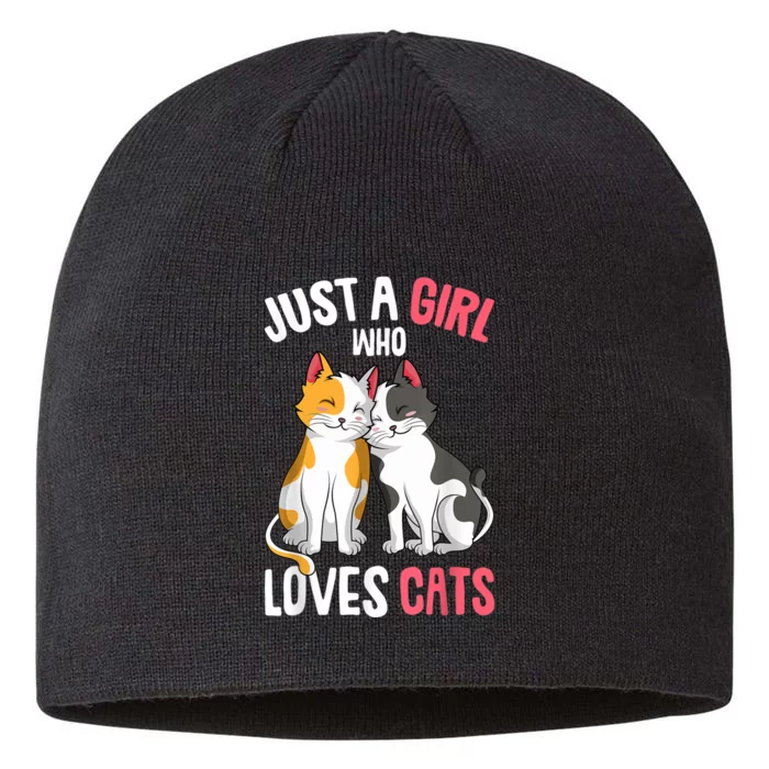 Just A Girl Who Loves Cats Kitty 8 1/2in Sustainable Knit Beanie