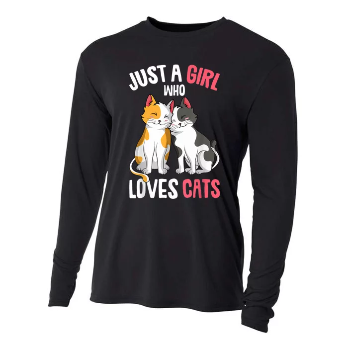 Just A Girl Who Loves Cats Kitty Cooling Performance Long Sleeve Crew