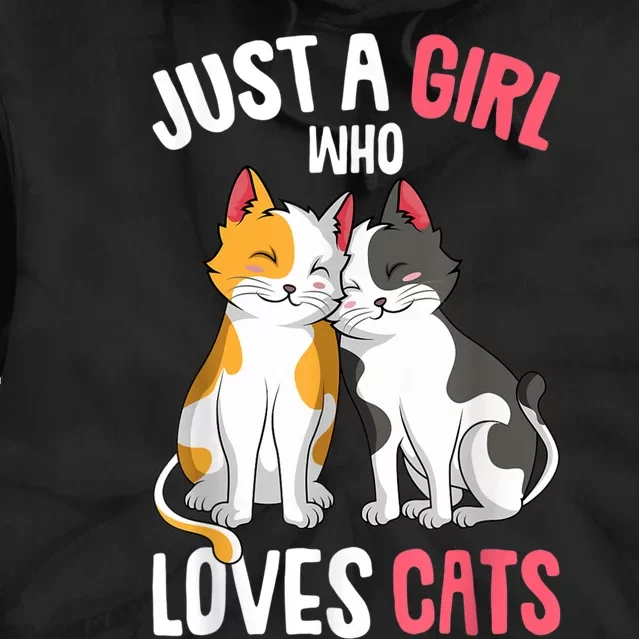 Just A Girl Who Loves Cats Kitty Tie Dye Hoodie