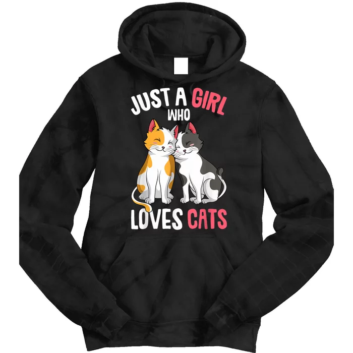 Just A Girl Who Loves Cats Kitty Tie Dye Hoodie