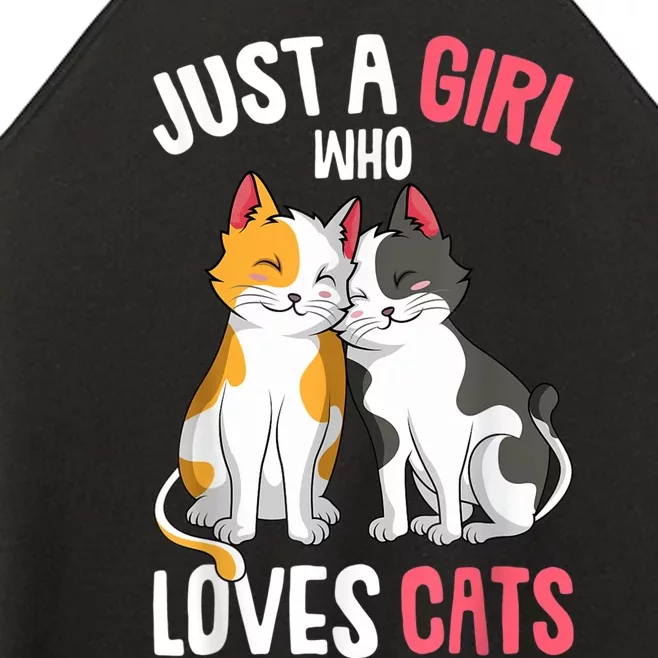 Just A Girl Who Loves Cats Kitty Women’s Perfect Tri Rocker Tank