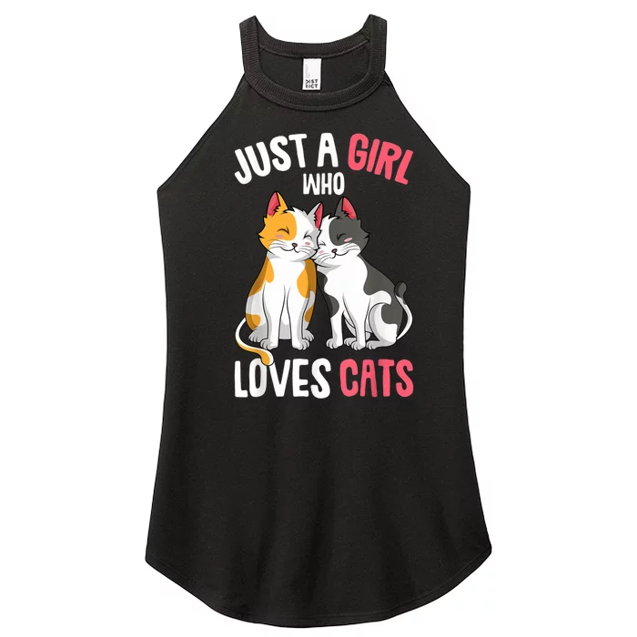 Just A Girl Who Loves Cats Kitty Women’s Perfect Tri Rocker Tank