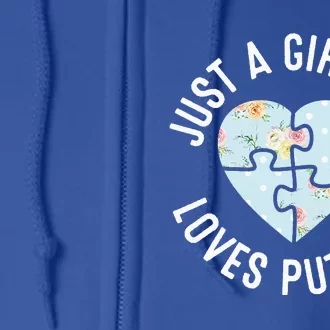 Just A Girl Who Loves Puzzles Jigsaw Puzzle Full Zip Hoodie