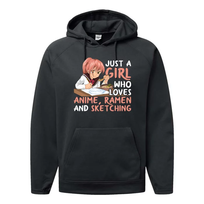 Just A Girl Who Loves Anime Ra And Sketching Japan Anime Performance Fleece Hoodie