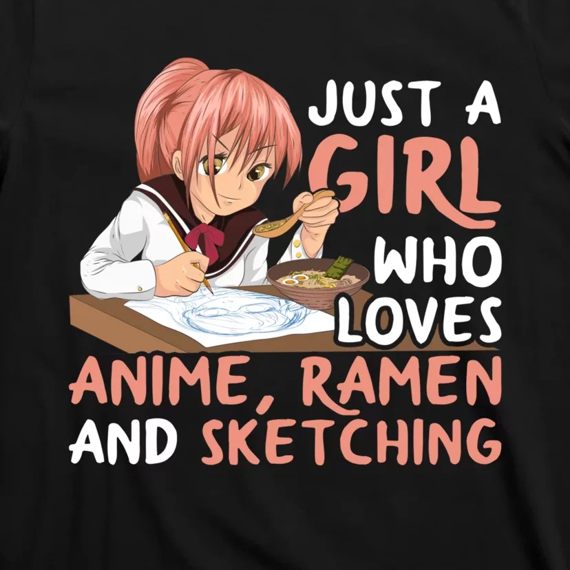 Just A Girl Who Loves Anime Ra And Sketching Japan Anime T-Shirt