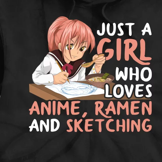 Just A Girl Who Loves Anime Ra And Sketching Japan Anime Tie Dye Hoodie