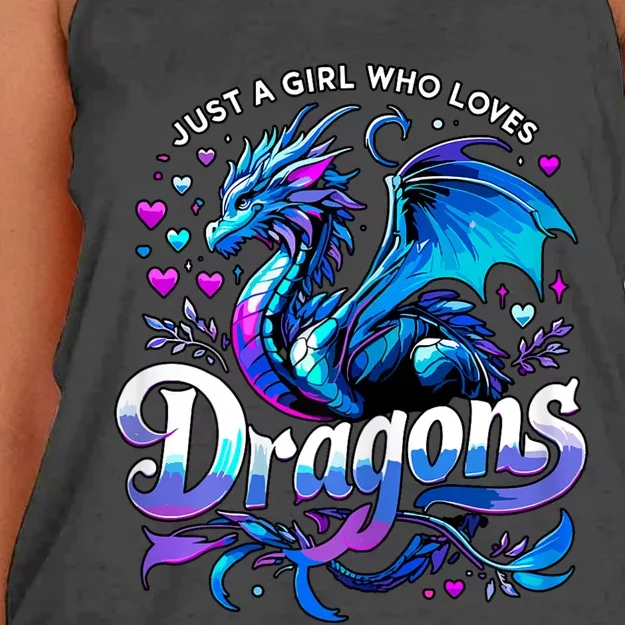 Just A Girl Who Loves Dragons Women's Knotted Racerback Tank