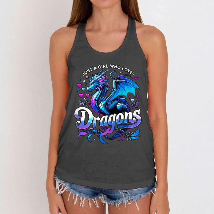 Just A Girl Who Loves Dragons Women's Knotted Racerback Tank