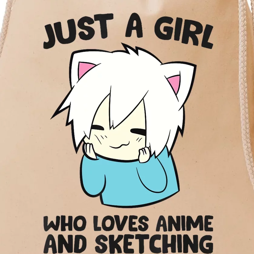 Just a Girl Who Loves Anime And Sketching Love Animes Drawstring Bag