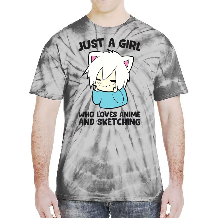 Just a Girl Who Loves Anime And Sketching Love Animes Tie-Dye T-Shirt