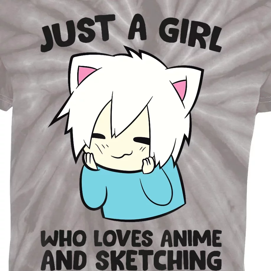 Just a Girl Who Loves Anime And Sketching Love Animes Kids Tie-Dye T-Shirt