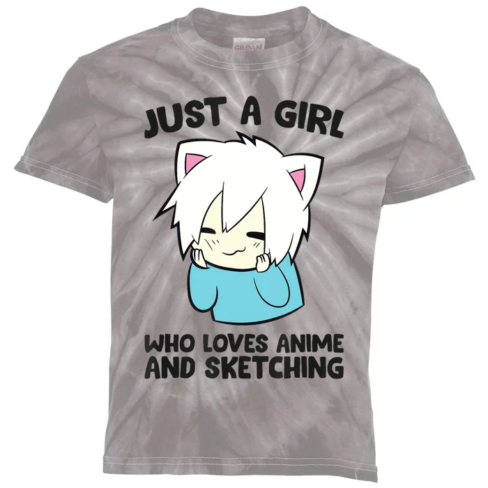 Just a Girl Who Loves Anime And Sketching Love Animes Kids Tie-Dye T-Shirt