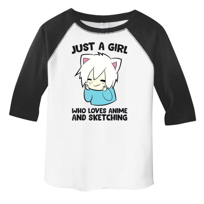 Just a Girl Who Loves Anime And Sketching Love Animes Toddler Fine Jersey T-Shirt