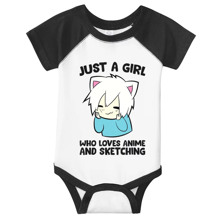 Just a Girl Who Loves Anime And Sketching Love Animes Infant Baby Jersey Bodysuit