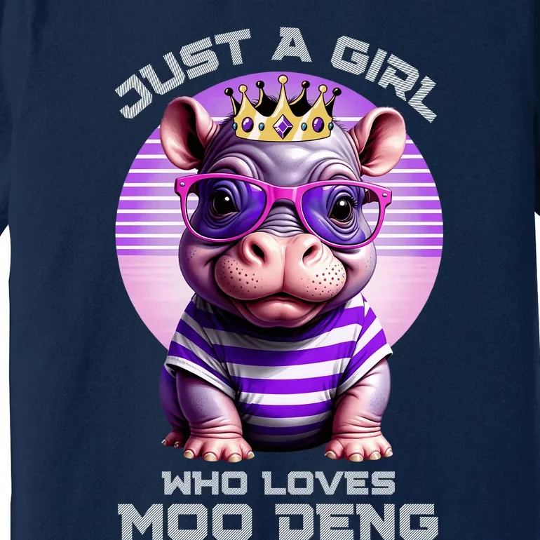 Just A Girl Who Loves Moo Deng Baby Pypmy Hippo Premium T-Shirt