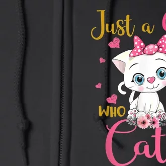 Just A Girl Who Loves Cats Cute Cat Lover Full Zip Hoodie