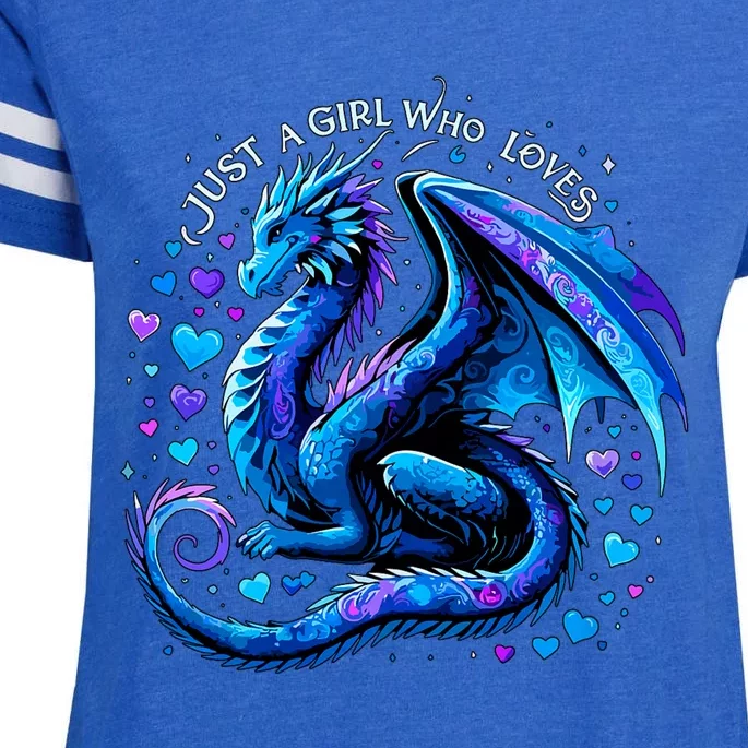 Just A Girl Who Loves Dragons Enza Ladies Jersey Football T-Shirt