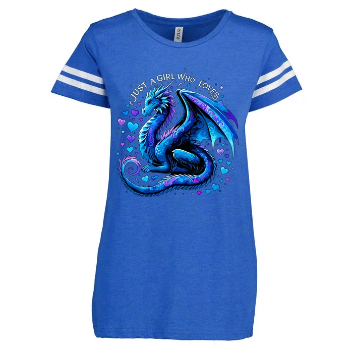 Just A Girl Who Loves Dragons Enza Ladies Jersey Football T-Shirt