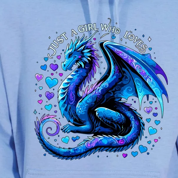 Just A Girl Who Loves Dragons Unisex Surf Hoodie