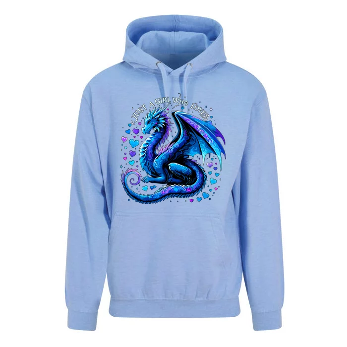 Just A Girl Who Loves Dragons Unisex Surf Hoodie