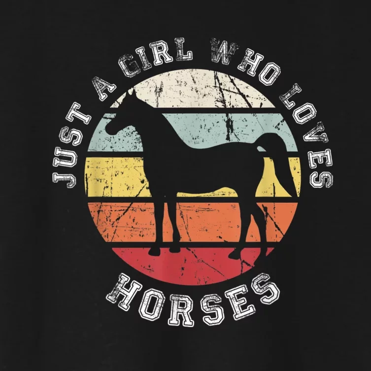 Just A Girl Who Loves Horses Horse Women's Crop Top Tee