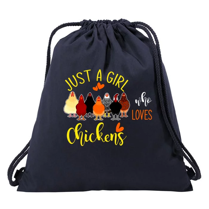 Just A Girl Who Loves Chickens Gift For Lovers Drawstring Bag