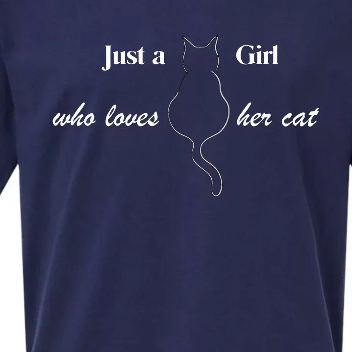 Just A Girl Who Loves Her Cat Sueded Cloud Jersey T-Shirt