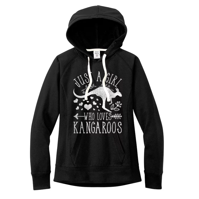 Just A Girl Who Loves Kangaroo Gift Women's Fleece Hoodie