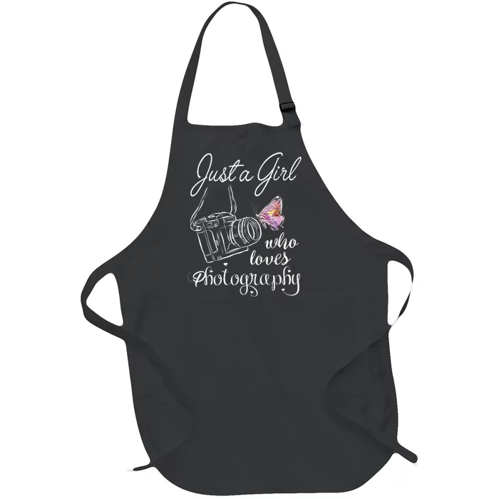 Just A Girl Who Loves Photography Photographer Gift Full-Length Apron With Pocket