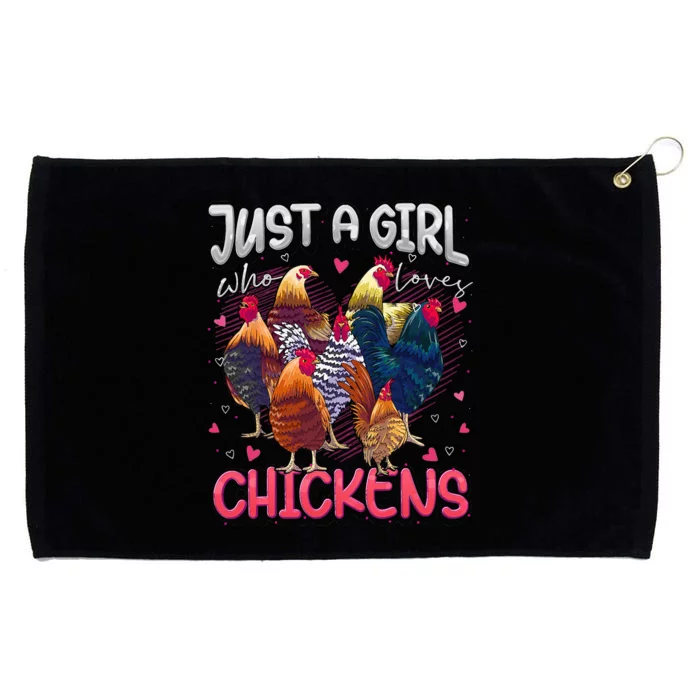 Just A Girl Who Loves Chickens Cute Chicken Lover Farmers Grommeted Golf Towel