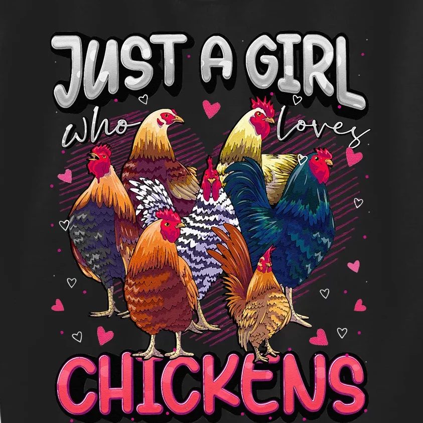 Just A Girl Who Loves Chickens Cute Chicken Lover Farmers Kids Sweatshirt