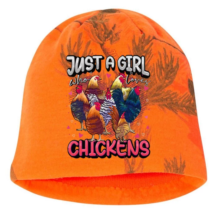 Just A Girl Who Loves Chickens Cute Chicken Lover Farmers Kati - Camo Knit Beanie